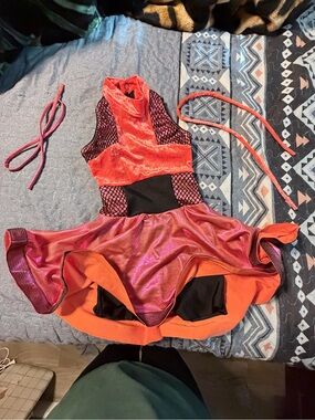 Revolution Red Orange and Black Girls' Dance Dress